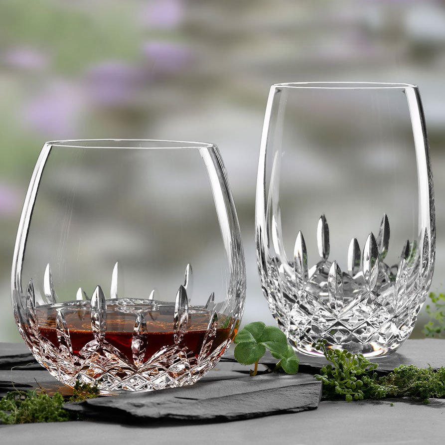 Waterford Lismore Essence Stemless Light Red Wine, Pair